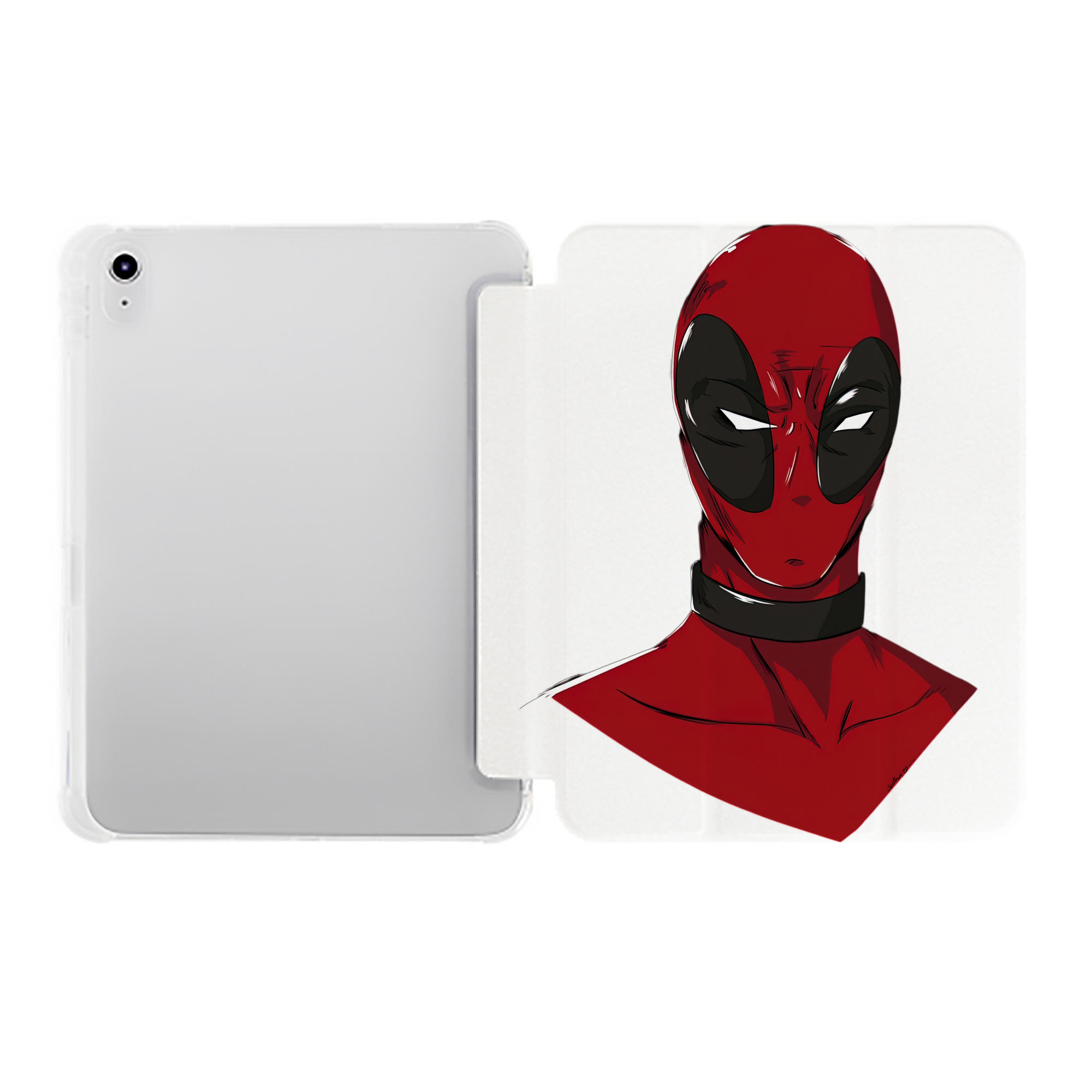 （画像用） Deadpool デッドプール IPad ケース ペン収納付き 三つ折りスタンド PUレザー×シリコン 対応機種9.5/10.5/10.9インチ